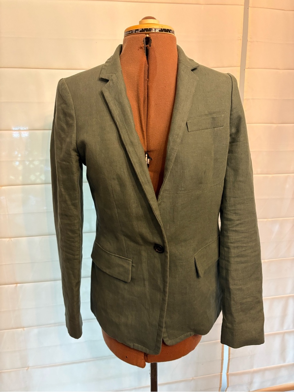 J. Crew Soft Green 100% linen blazer